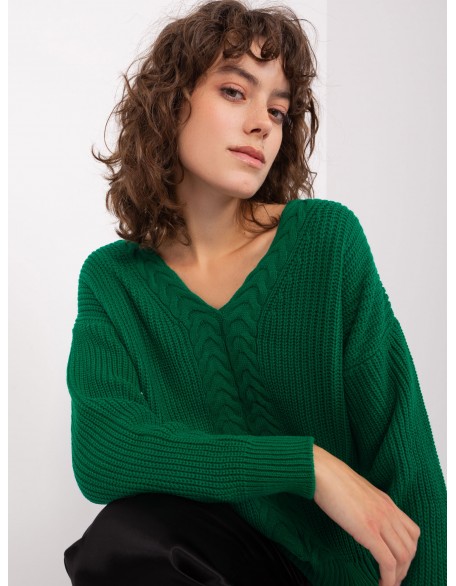 Tamsiai žalias Megztinis Megztiniai